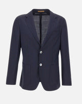 BOSS Blazer slim fit in misto lana seersucker BLUE Uomo 