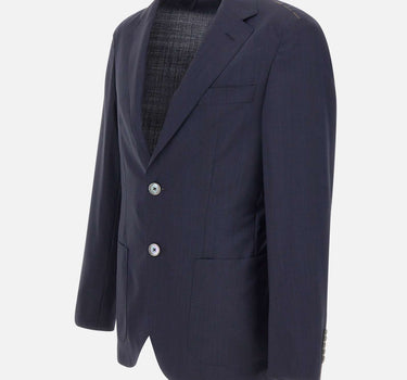 BOSS Blazer slim fit in misto lana seersucker BLUE Uomo 