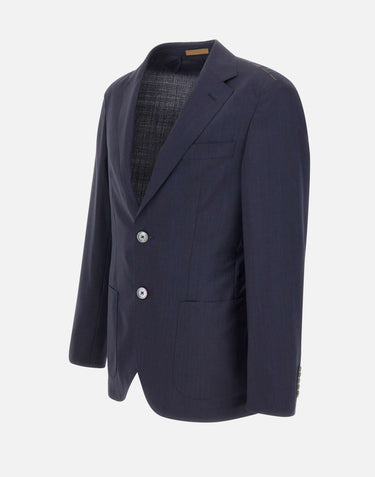 BOSS Blazer slim fit in misto lana seersucker BLUE Uomo 