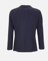 BOSS Blazer slim fit in misto lana seersucker BLUE Uomo 
