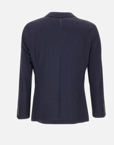 BOSS Blazer slim fit in misto lana seersucker BLUE Uomo 