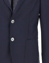 BOSS Blazer slim fit in misto lana seersucker BLUE Uomo 