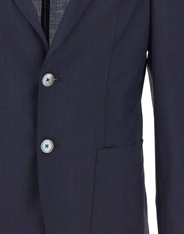 BOSS Blazer slim fit in misto lana seersucker BLUE Uomo 