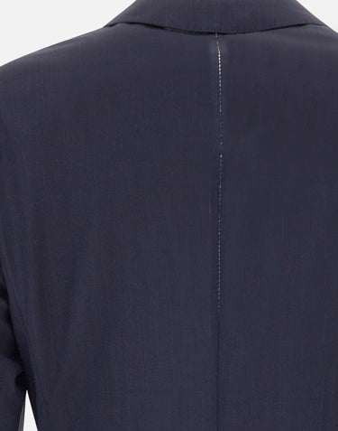 BOSS Blazer slim fit in misto lana seersucker BLUE Uomo 