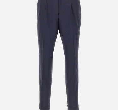 BOSS Pantaloni in misto lana e seta BLUE Uomo 
