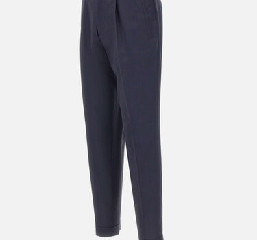 BOSS Pantaloni in misto lana e seta BLUE Uomo 