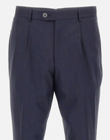 BOSS Pantaloni in misto lana e seta BLUE Uomo 