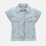 BOSS Gilet in denim marmorizzato Light Blue Donna 