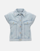 BOSS Gilet in denim marmorizzato Light Blue Donna 