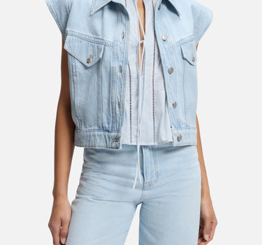BOSS Gilet in denim marmorizzato Light Blue Donna 