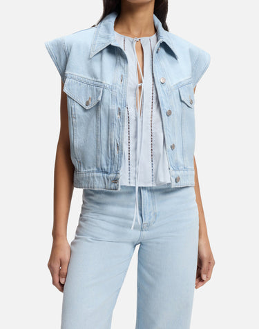 BOSS Gilet in denim marmorizzato Light Blue Donna 