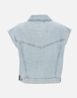BOSS Gilet in denim marmorizzato Light Blue Donna 