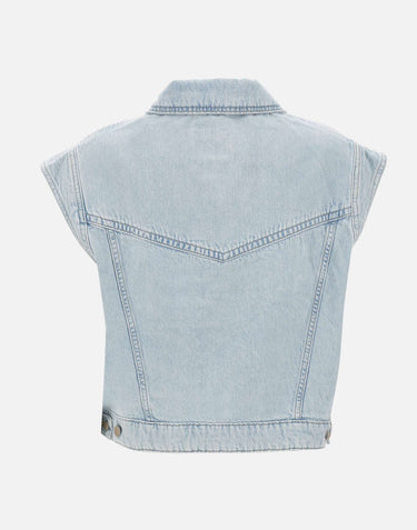 BOSS Gilet in denim marmorizzato Light Blue Donna 