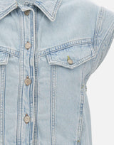 BOSS Gilet in denim marmorizzato Light Blue Donna 