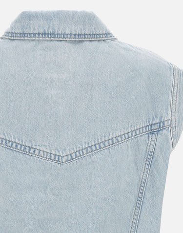 BOSS Gilet in denim marmorizzato Light Blue Donna 