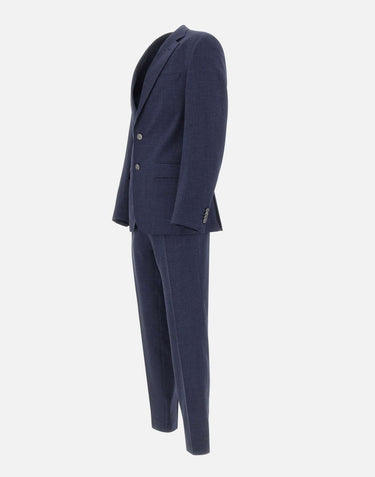 BOSS Abito slim fit con micromotivo BLUE Uomo 