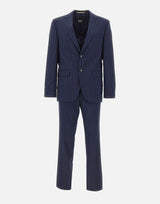 BOSS Abito in lana vergine gessato BLUE Uomo 