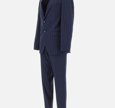 BOSS Abito in lana vergine gessato BLUE Uomo 
