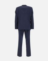 BOSS Abito in lana vergine gessato BLUE Uomo 