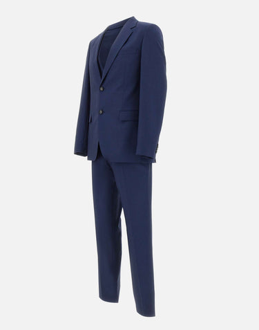 BOSS Abito tre pezzi slim fit in lana vergine BLUE Uomo 