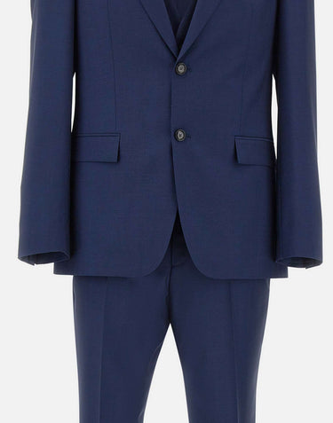 BOSS Abito tre pezzi slim fit in lana vergine BLUE Uomo 