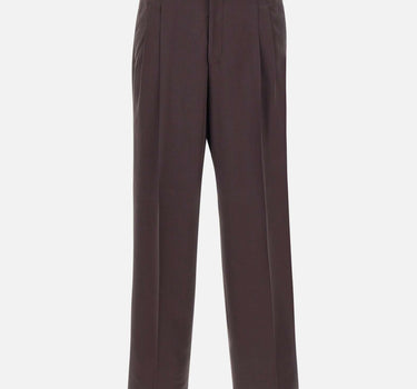 BOSS Pantaloni in twill drappeggiato BROWN Uomo 