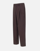 BOSS Pantaloni in twill drappeggiato BROWN Uomo 