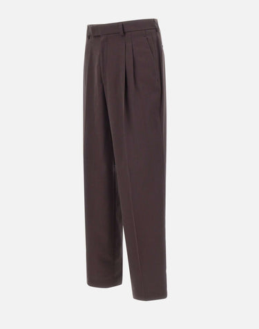 BOSS Pantaloni in twill drappeggiato BROWN Uomo 