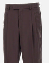 BOSS Pantaloni in twill drappeggiato BROWN Uomo 