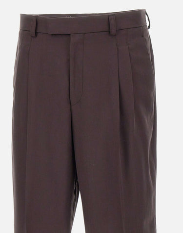 BOSS Pantaloni in twill drappeggiato BROWN Uomo 