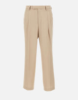 BOSS Pantaloni in twill drappeggiato BEIGE Uomo 