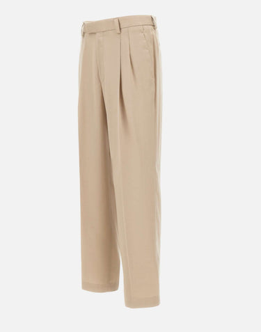 BOSS Pantaloni in twill drappeggiato BEIGE Uomo 