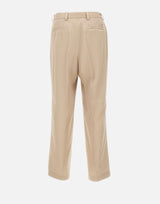 BOSS Pantaloni in twill drappeggiato BEIGE Uomo 