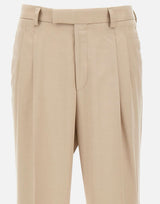 BOSS Pantaloni in twill drappeggiato BEIGE Uomo 