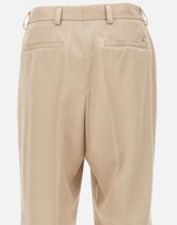 BOSS Pantaloni in twill drappeggiato BEIGE Uomo 