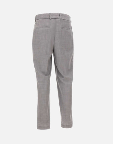 BOSS Pantaloni dal fit affusolato in lana vergine GREY Uomo 