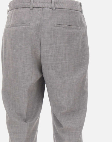 BOSS Pantaloni dal fit affusolato in lana vergine GREY Uomo 