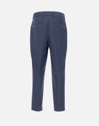 BOSS Pantaloni dal fit affusolato in lana vergine BLUE Uomo 
