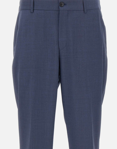 BOSS Pantaloni dal fit affusolato in lana vergine BLUE Uomo 