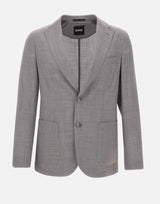 BOSS Blazer slim fit in lana vergine GREY Uomo 