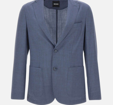 BOSS Blazer slim fit in lana vergine BLUE Uomo 