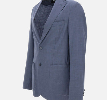 BOSS Blazer slim fit in lana vergine BLUE Uomo 