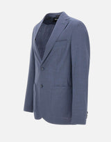 BOSS Blazer slim fit in lana vergine BLUE Uomo 