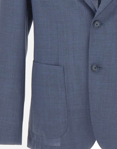 BOSS Blazer slim fit in lana vergine BLUE Uomo 