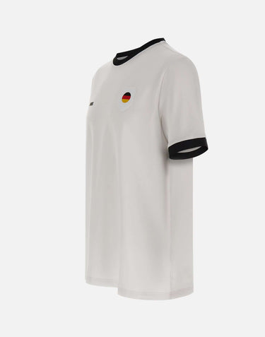 T-shirt in cotone elasticizzato con bandiera 50562134 102 BOSS 