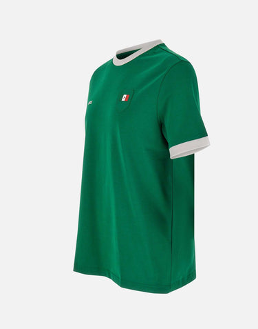 T-shirt in cotone elasticizzato con bandiera 50562134 320 BOSS 