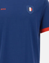 T-shirt in cotone elasticizzato con bandiera 50562134 419 BOSS 