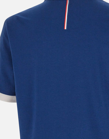 BOSS T-shirt in cotone elasticizzato con bandiera BLUE Uomo 
