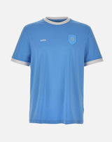 BOSS T-shirt in cotone elasticizzato con bandiera Light Blue Uomo 