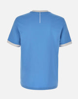 BOSS T-shirt in cotone elasticizzato con bandiera Light Blue Uomo 